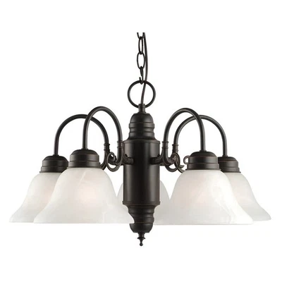 514455 Millbridge Traditional 5-Light Indoor Dimmable Chandelier with Alabast... - Image 1 of 4