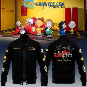 F1 X Snoopy Peanut 75 Years Baseball Jacket - Picture 1 of 2