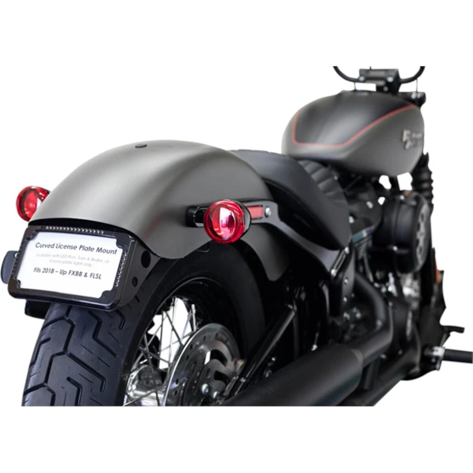 Montaje de matrícula curvo negro Cycle Visions con luces LED - CV4653B Foto 1 de 1