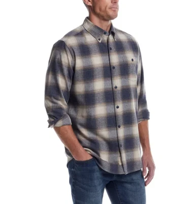 Camisa de franela a cuadros ligera vintage resistente a la intemperie azul talla XL para hombre Foto 1 de 4