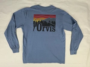 Neu mit Etikett Orvis Fliegenfischen Langarm-T-Shirt Herren XL Endless Skyline blau - Bild 1 von 5