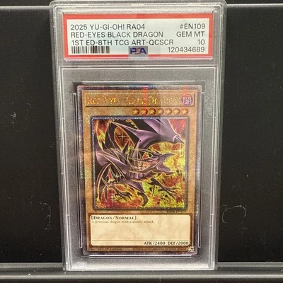 Red-Eyes Black Dragon (8th Art) - RA04-EN109 - Quarter Century Secret Rare QCR - Image 1 of 4