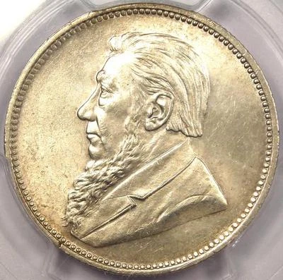 1896 South Africa Zar 2 Shillings (2S) - PCGS MS62 - Rare BU MS Certified Coin - Image 1 of 4