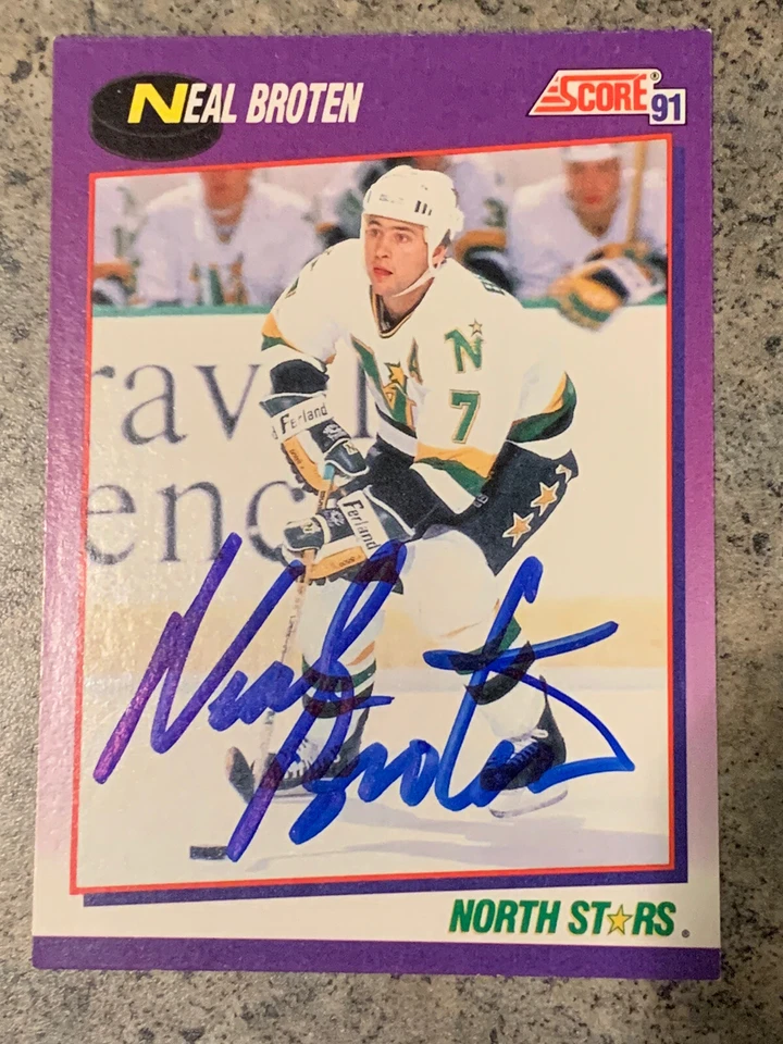 NEAL BROTEN USA OLYMPIC HOCKEY SIGNED 1991 SCORE CARD MINNESOTA NORTH STARS - Image 1 of 1