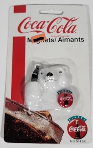 Vintage 90s 1995 Always Coca Cola Polar Bear Magnet Holding Coke Bottle - Picture 1 of 16