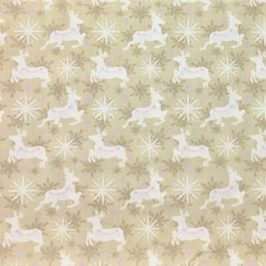 Christmas Deer Snowflake Frosty Xmas Cream Quilting Quilt Fabric FQ - Picture 1 of 5