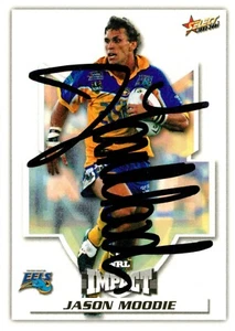 Signed 2001 PARRAMATTA EELS NRL Card JASON MOODIE - Picture 1 of 2