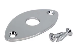 GOTOH JCB-2 Football Shaped Guitar Jackplate - Chrome - Picture 1 of 2