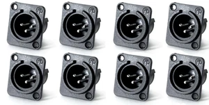(8 PACK) NEUTRIK NC3MPP 3-Pin XLR Male Non-Latching D Type Panel Mount - Picture 1 of 1