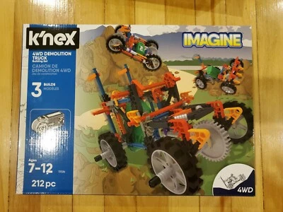 Imagine K’Nex 4WD Demolition Truck Building Set - 3 Builds Motor Included  212pc - Image 1 of 3
