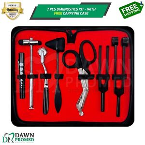 7 Pcs Diagnostics Kit Tuning Forks, Scissors, Hammers, Pin Wheel & Pen Light