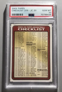 2003-04 TOPPS CHECKLIST #2 (GOLD BACKGROUND) LEBRON ROOKIE  PSA 10 POP 5! - Bild 1 von 3