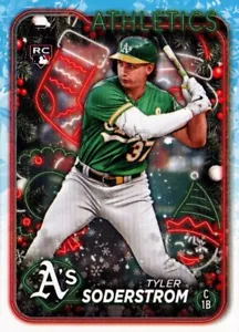 2024 Topps Holiday #H127 - Tyler Soderstrom RC - Oakland Athletics 24-421 - Bild 1 von 2