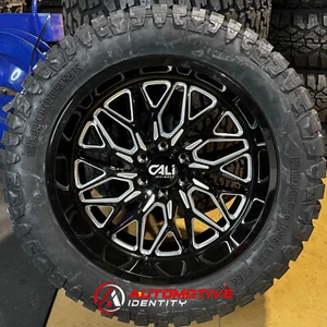 22x10 Cali 9118 Crusher Black Wheels 35 RT Tires 8x170 Ford Super Duty F250 F350 - Picture 1 of 6