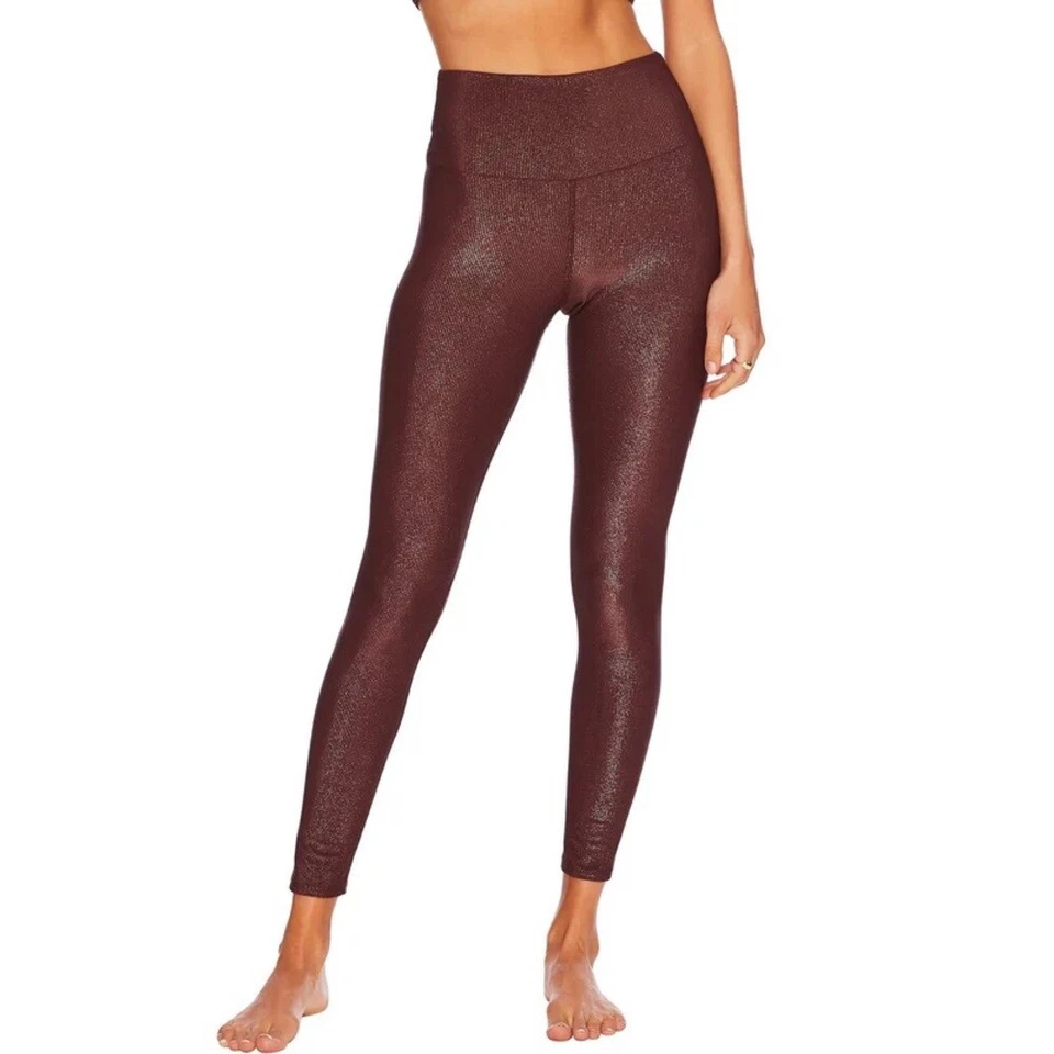 Beach Riot Ayla Legging Glitter Bitter Chocolate ribbed women’s size large - Image 1 of 4
