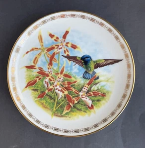 Vtg 1988 Hamilton Collector Plate “Blue-Headed Sapphire" Jeweled Hummingbirds - Picture 1 of 16