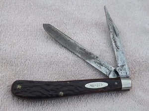 1940-1969 STRAIGHT XX ERA CASE XX 62048 SLIM TRAPPER KNIFE RODGERS BONE HANDLE - Picture 1 of 12