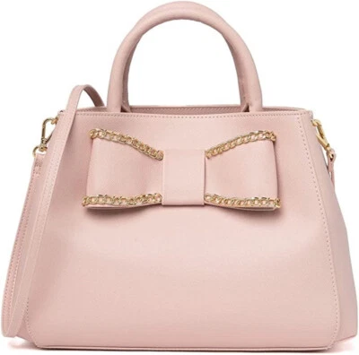 Bolso de Hombro Betsey Johnson Mona Blush Fx Cuero Cadena Dorada Recortado Lazo Foto 1 de 2