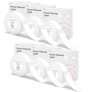White Label Tapes for NIIMBOT D11 D110 D101, 6 Rolls 0.47" x 1.57" (12x40mm) ... - Picture 1 of 6