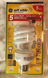 GE-Energy Saver Soft White Florescent Light Bulb New Choose 100 W, 75 W, 60 W - Picture 1 of 6