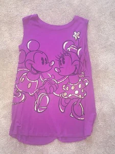 Woman's Disney Mickey Minnie Fly A Way Back Sleeveless Tee  NWT Purple M - Picture 1 of 4