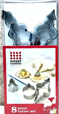 Sweet Creations Juego de Cortador de 8 Piezas Plata Navidad Vacaciones Adornos Nuevo Foto 1 de 4
