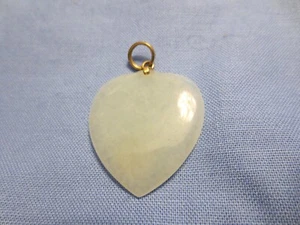 China Apple Jade Heart Pendant from 1970s 1 1/8 x 15/16 x 1/8 - Picture 1 of 4