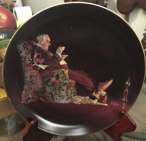 NORMAN ROCKWELL PLATE GOLDEN MOMENTS 1989 "EVENING REPOSE" - Picture 1 of 4