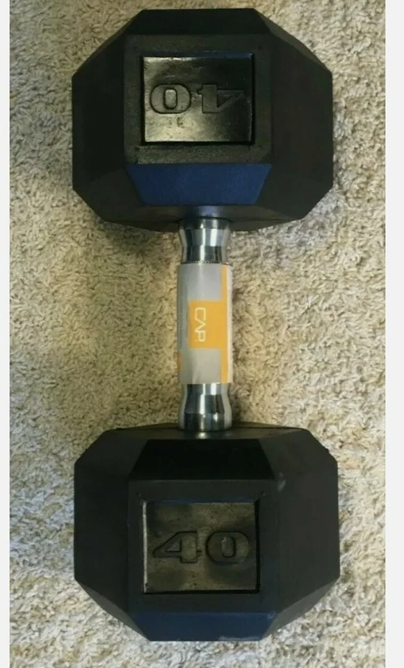 🔥Mancuerna hexagonal con cubierta/mango de goma única (1) CAP 40 lb *EN MANO Envío rápido Foto 1 de 1
