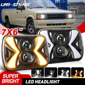 Pair 5x7" 7x6 LED Headlights Hi/Lo DOT DRL For Mazda B2000 B2200 B2600 RX-7 GLC - Picture 1 of 8