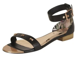 Ted Baker Women's Ovey Black Studded Sandals Shoes Sz: 8 - Picture 1 of 7