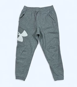 UNDER ARMOUR JOGGERS WOMENS LARGE GRAY LEG LOGO - Picture 1 of 6
