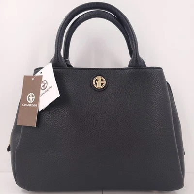 Giani Bernini Pebble Satchel Zip Top Magnetic Shoulder Strap Black Gold Handbag - Image 1 of 4