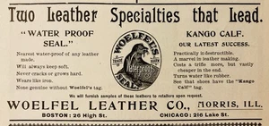 1900 d.C.(N22)~SCARPE WOELFEL LEATHER CO. MORRIS, ILL. "WATER PROOF SEAL" - Foto 1 di 1