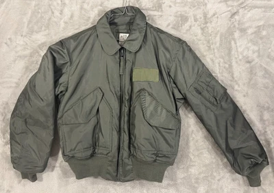 Military Flyer Jacket Mens M Green Aramid Flame Resistant 45/P  8415-00-310-1126 - Image 1 of 4