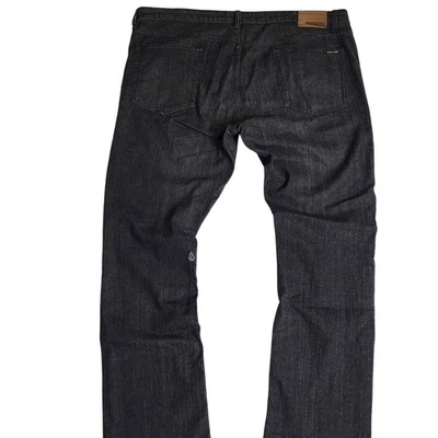 Volcom Vorta Slim Straight Jeans Mens Size 42x32 Black Denim Casual - Image 1 of 4