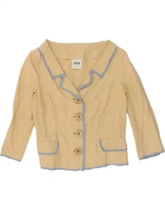 MOSCHINO Womens 3/4 Sleeve 4 Button Blazer Jacket UK 12 Medium Beige CA01 - Picture 1 of 3