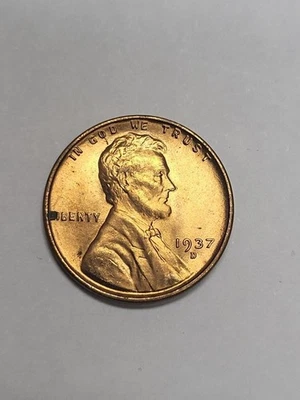 1937 D Lincoln Cent FLASHY RED UNCIRCULATED !!! - Image 1 of 4
