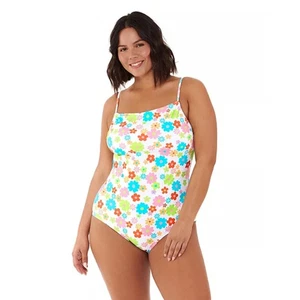 Juniors' Plus Size Ninety-Nine° Shirred One-Piece Swimsuit Size 2X 20W 22W New - Picture 1 of 7