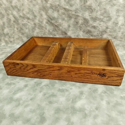 Chicago Cutlery Oak In-Drawer Knife Tray Organizer 16.75x11.5 Vintage Used - Image 1 of 4