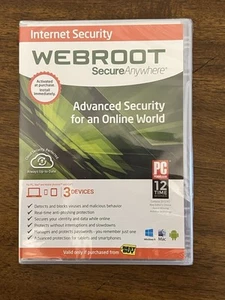 Webroot SecureAnywhere Internet Security Windows 8 Mac Sealed Unopened - Picture 1 of 2