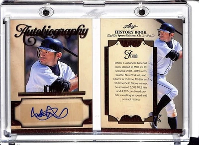 2025 Leaf History Book Ichiro Suzuki Autobiography Auto Booklet #11/12 Mariners - Image 1 of 2