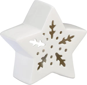 Portacandele in Ceramica, Stella Luminosa Porta-Tealight, per 1 Candelina, HLP:  - Foto 1 di 12