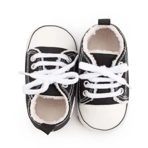 Baby First Walkers Shoes Canvas Classic Sneakers Newborn Infant Toddler Non Slip - Picture 1 of 51
