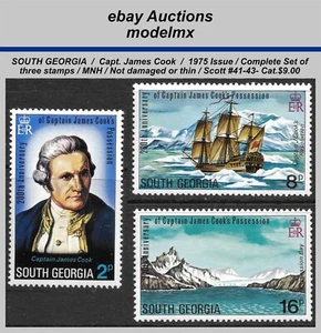 Südgeorgien - 1975, Kapitän James Cook, Sc.41-43, postfrisch - Kat. 9,00 $ - Bild 1 von 1