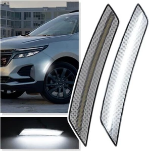 Clear White LED Front Side Marker Lights Indicator For Chevrolet Equinox 2022-24 - Picture 1 of 9