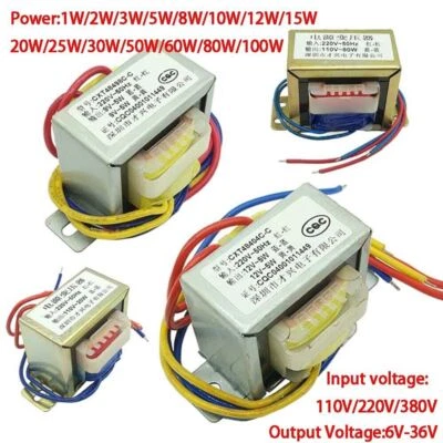 AC 110V/220V/380V IN 6V-36V Out 1W~100W Single/ Dual Output Power Transformer  - Image 1 of 4