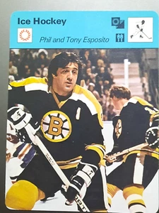 PHIL TONY ESPOSITO-1977 SPORTSCASTER CARD-LAUSANNE B 🏒 TARJETA DE HOCKEY SOBRE HIELO-BRUINS - Imagen 1 de 3