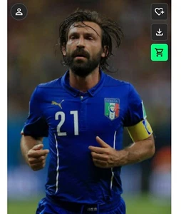 Camiseta de fútbol Puma auténtica 2014 Copa Mundial Italia Pirlo #21 azul para hombre M usada en excelente estado - Imagen 1 de 12