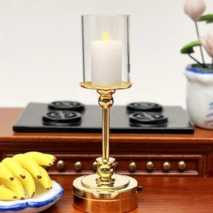 Lámpara de velas para casa de muñecas escala 1/12 miniatura vintage metal victoria NUEVA - Imagen 1 de 11